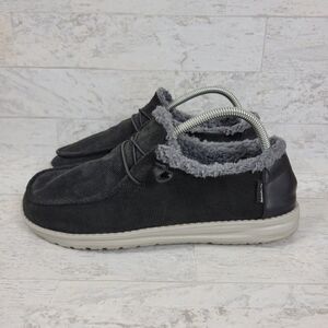 Hey Dude Womens 10 Wendy Black Corduroy Slip On Boat Moc Comfort Loafer